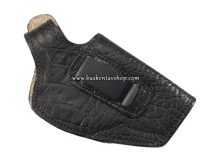 Maşalı Smith Wesson 357 Magnum Deri Toplu Tabanca Kılıfı Siyah-av14980