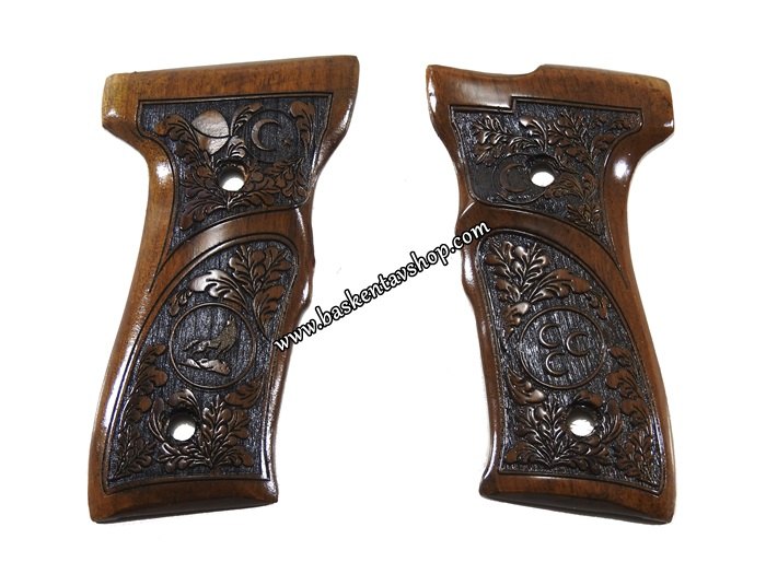 Kanuni Lazer İşleme Ahşap Tabanca Kabzesi-av13235