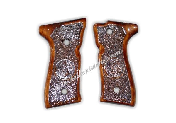 F92 Beretta Lazer İşleme Ahşap Tabanca Kabzesi-av10302